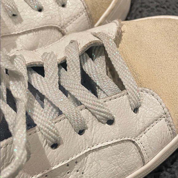 P448 Cream and Gray Casual Sneakers Platforms 42 - Picture 3 of 11